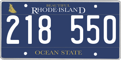 RI license plate 218550