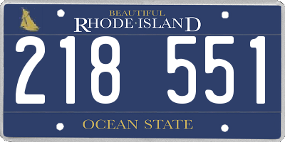 RI license plate 218551