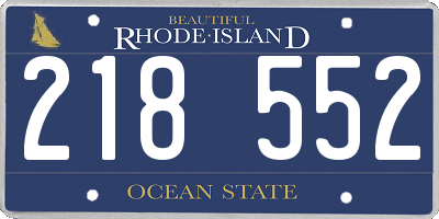 RI license plate 218552