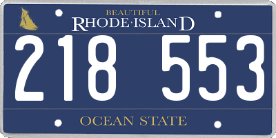 RI license plate 218553