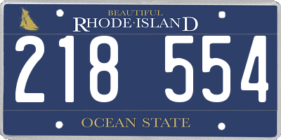 RI license plate 218554
