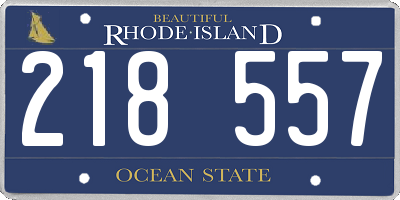 RI license plate 218557