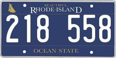 RI license plate 218558