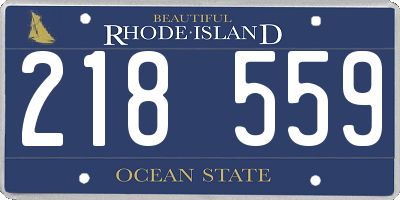 RI license plate 218559