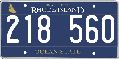 RI license plate 218560