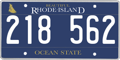 RI license plate 218562