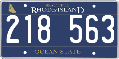 RI license plate 218563