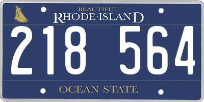 RI license plate 218564