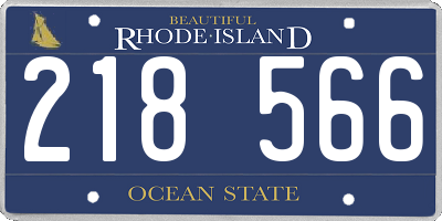 RI license plate 218566