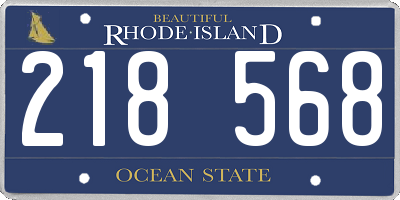 RI license plate 218568