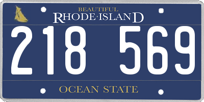 RI license plate 218569