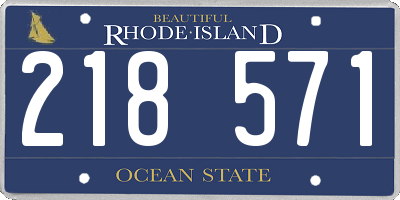RI license plate 218571