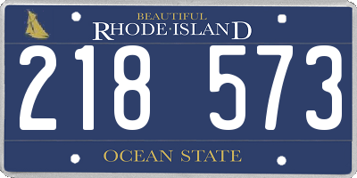 RI license plate 218573