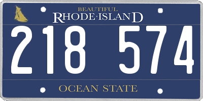 RI license plate 218574