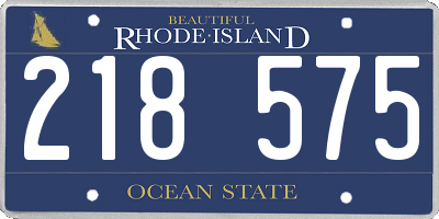 RI license plate 218575