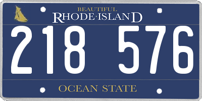 RI license plate 218576