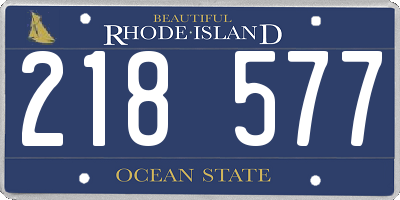 RI license plate 218577