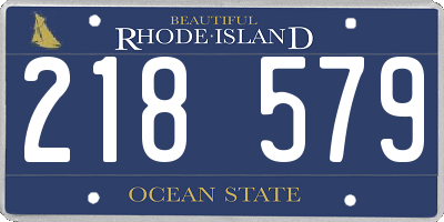 RI license plate 218579