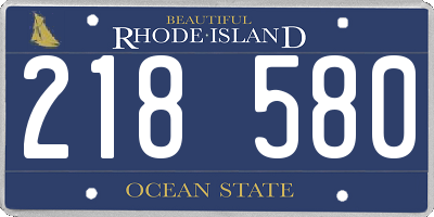 RI license plate 218580