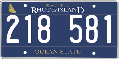 RI license plate 218581