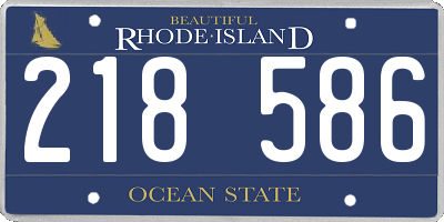 RI license plate 218586