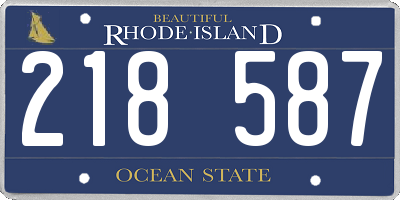 RI license plate 218587