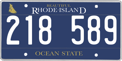 RI license plate 218589