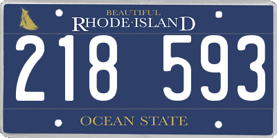 RI license plate 218593