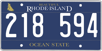RI license plate 218594