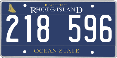 RI license plate 218596