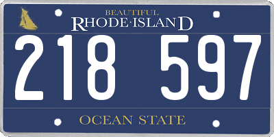 RI license plate 218597