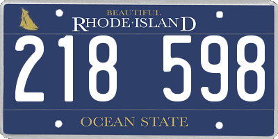 RI license plate 218598