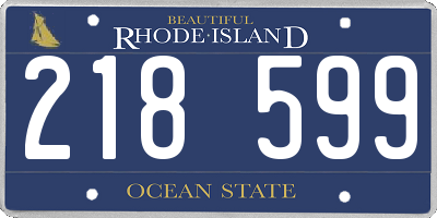 RI license plate 218599