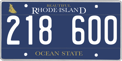 RI license plate 218600