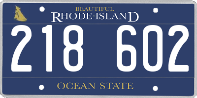 RI license plate 218602