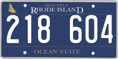 RI license plate 218604