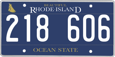 RI license plate 218606