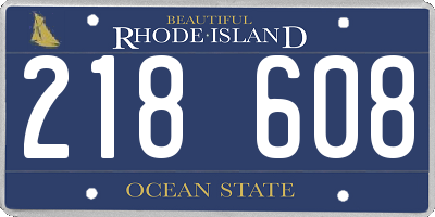 RI license plate 218608