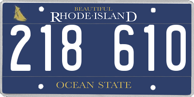 RI license plate 218610