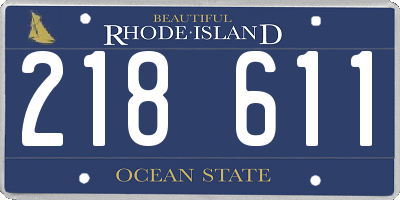 RI license plate 218611