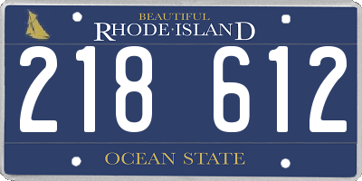 RI license plate 218612