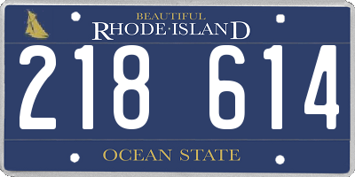 RI license plate 218614