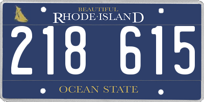 RI license plate 218615