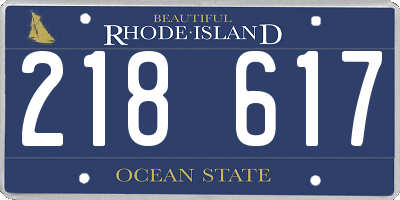 RI license plate 218617