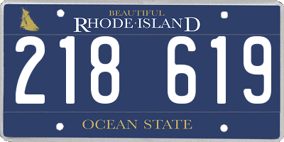 RI license plate 218619