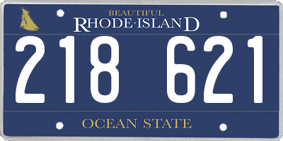 RI license plate 218621