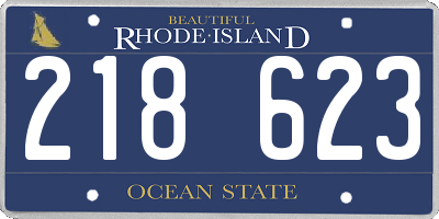 RI license plate 218623