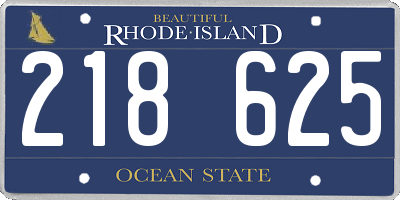 RI license plate 218625