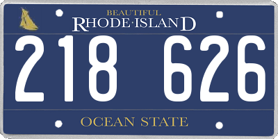 RI license plate 218626