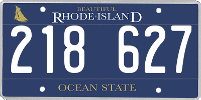 RI license plate 218627